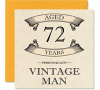 Biglietto di auguri vintage 72° compleanno da uomo età 72 anni divertente
