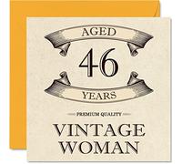 Biglietto di auguri vintage il 46° compleanno da donna 46 anni divertente biglietto di auguri mamma sorella moglie fidanzata cugina zia 145mm biglietto di auguri il