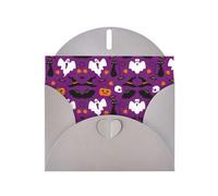 Biglietto di auguri viola con stampa horror di Halloween, biglietto di auguri con buste piegate in cartoncino per tutte le occasioni