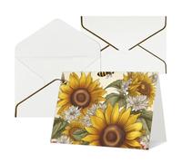 Biglietto di auguri vuoto con buste Thank YouCard Api girasoli margherita fiori rosa biglietto di buon compleanno per donne uomini Natale Halloween matrimonio biglietti di auguri per tutte le
