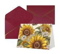 Biglietto di auguri vuoto con buste Thank YouCard Api girasoli margherita fiori rosa biglietto di buon compleanno per donne uomini Natale Halloween matrimonio biglietti di auguri per tutte le