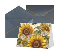 Biglietto di auguri vuoto con buste Thank YouCard Api girasoli margherita fiori rosa biglietto di buon compleanno per donne uomini Natale Halloween matrimonio biglietti di auguri per tutte le