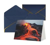 Biglietto di auguri vuoto con buste Thank YouCard Red Hot Lava dal vulcano Kilauea Biglietto di auguri per donne e uomini, Natale, Halloween, matrimonio, biglietti di auguri per tutte le occasioni, 10