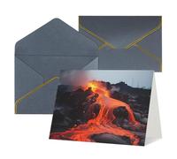 Biglietto di auguri vuoto con buste Thank YouCard Red Hot Lava dal vulcano Kilauea Biglietto di auguri per donne e uomini, Natale, Halloween, matrimonio, biglietti di auguri per tutte le occasioni, 10