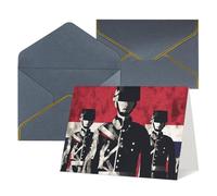 Biglietto di auguri vuoto con buste Thank YouCard Soldato davanti alla bandiera americana Biglietto di buon compleanno per donne uomini Natale Halloween matrimonio biglietti di auguri per tutte le