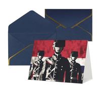 Biglietto di auguri vuoto con buste Thank YouCard Soldato davanti alla bandiera americana Biglietto di buon compleanno per donne uomini Natale Halloween matrimonio biglietti di auguri per tutte le