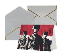 Biglietto di auguri vuoto con buste Thank YouCard Soldato davanti alla bandiera americana Biglietto di buon compleanno per donne uomini Natale Halloween matrimonio biglietti di auguri per tutte le