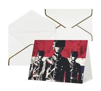 Biglietto di auguri vuoto con buste Thank YouCard Soldato davanti alla bandiera americana Biglietto di buon compleanno per donne uomini Natale Halloween matrimonio biglietti di auguri per tutte le