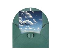 Biglietto di auguri vuoto con cielo blu e nuvole bianche, 10 x 15 cm, biglietto di auguri #Holiday, adatto per tutte le occasioni.