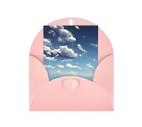 Biglietto di auguri vuoto con cielo blu e nuvole bianche, 10 x 15 cm, biglietto di auguri #Holiday, adatto per tutte le occasioni.