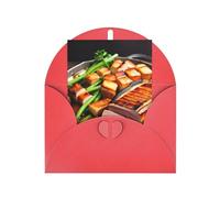 Biglietto di auguri vuoto con deliziosa carne alla griglia, 10 x 15 cm, biglietto di auguri #Holiday, adatto per tutte le occasioni.