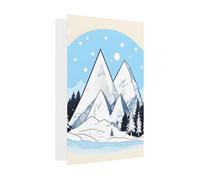 Biglietto di auguri vuoto con montagne innevate, 10 x 15 cm, e biglietto di auguri per le vacanze, adatto per tutte le occasioni.