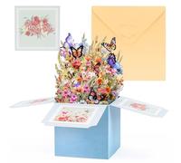 Biglietto di compleanno 3D da donna, con farfalla, biglietto di compleanno pop-up con busta, biglietti di compleanno per donne, madri, ragazze, festa della mamma, anniversario, biglietto di