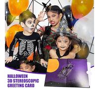 Biglietto di compleanno 3D per Halloween, creativo pop -up, spaventoso saluto, menù decorativo con, divertente accessorio per feste, originale per Cellub