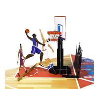 Biglietto di compleanno 3D, pop-up basket, biglietto di incoraggiamento con busta