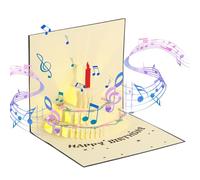 Biglietto di compleanno 3D Pop Up con luce e musica, biglietti di auguri di compleanno, torta di compleanno, biglietto di compleanno 3D, biglietto pop-up per la famiglia amante sorella amici