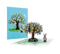 Biglietto di compleanno 3D | Ricordo 3D con primaverile e coniglietto | Biglietto di auguri pasquale con messaggio di cuore, per amici, famiglia, moglie, marito, fidanzata, madre, padre