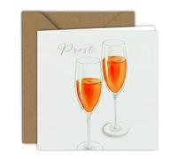 Biglietto di compleanno - bicchieri con bevanda arancione | biglietto pieghevole (15 x 15 cm) - con busta - interno bianco