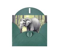 Biglietto di compleanno con elefante che cammina con busta, stile premium, decorazioni uniche, auguri edificanti!