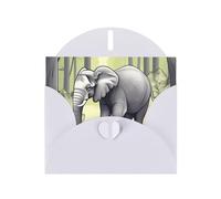 Biglietto di compleanno con elefante che cammina con busta, stile premium, decorazioni uniche, auguri edificanti!