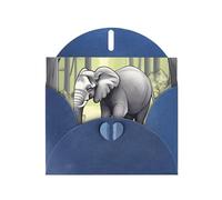 Biglietto di compleanno con elefante che cammina con busta, stile premium, decorazioni uniche, auguri edificanti!