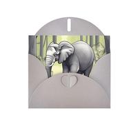 Biglietto di compleanno con elefante che cammina con busta, stile premium, decorazioni uniche, auguri edificanti!