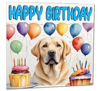 Biglietto di compleanno con Labrador, divertente biglietto di compleanno con cane labrador, 145 x 145 mm