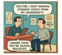 Biglietto di compleanno divertente e maleducato per lui, con scritta in lingua inglese "Ignore Them, They're Talking Bollocks!"
