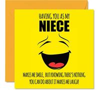 Biglietto di compleanno divertente nipote con scritta in inglese "Make Me Smile" biglietto di auguri di compleanno scherzoso nipote zio nipote 145mm biglietto di auguri di