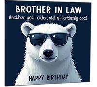 Biglietto di compleanno divertente per cognato con scritta in inglese "Another Year Older and Still Effortlessly Cool" (lingua italiana non garantita)