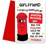 Biglietto di compleanno divertente per fidanzata, postino mi ha detto di uscire - Biglietto di compleanno umoristico per lei, saluti scherzosi per donne - Biglietto di compleanno sarcastico per