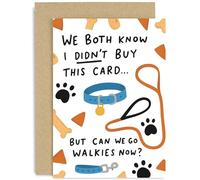 Biglietto di compleanno divertente per gli amanti dei cani, con scritta in lingua inglese "We Both Know I Didn't Buy This...", regalo originale a tema animale, per marito, moglie, mamma, papà, amico