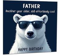Biglietto di compleanno divertente per papà con scritta in inglese "Another Year Older and Still Effortlessly Cool" (lingua italiana non garantita)