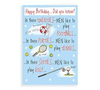 Biglietto di compleanno divertente umorismo uomo giocare sport - 17,8 x 12,7 cm - Regal Publishing