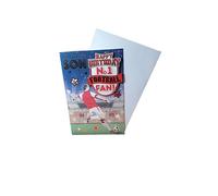 Biglietto di compleanno "Express Yourself" per figlio a tema rosso e bianco n. 1, busta inclusa, biglietto di compleanno per il figlio dei tifosi di calcio