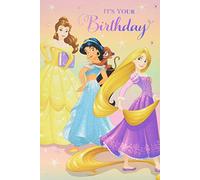 Biglietto di compleanno generale per bambini di Hallmark - Disney Princess Journal design