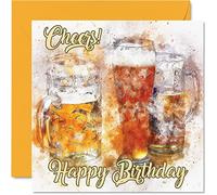 Stuff4 Biglietto di compleanno gli uomini con birra biglietto di auguri papà fratello figlio nonno zio amico regalo di compleanno 145mm biglietto di auguri uomo