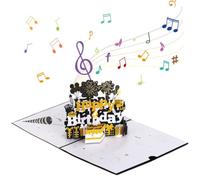 Biglietto di compleanno musicale 3D con candela soffiabile, scena pop-up luminosa e canzone di buon compleanno, biglietto di auguri e biglietto regalo con busta per i propri cari
