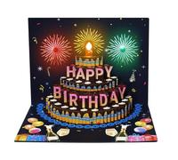 Biglietto di compleanno musicale, Biglietto di compleanno con effetto fuochi d'artificio, biglietto pop-up con torta, biglietto di compleanno interattivo, biglietti di auguri di compleanno unici