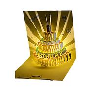 Biglietto di compleanno musicale con luce a LED, biglietto di auguri con musica, torta di compleanno, per tutte le occasioni, unico