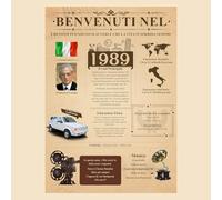 Biglietto di Compleanno per 36 Anni, Born in 1989 Il 36°Giornale Compleanno Biglietto - [A4 Senza Cornice] - Regalo Di Compleanno Vintage per Uomo e Donna - Idee Regali Compleanno Originali