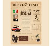 Biglietto di Compleanno per 38 Anni, Born in 1987 Il 38°Giornale Compleanno Biglietto - [A4 Senza Cornice] - Regalo Di Compleanno Vintage per Uomo e Donna - Idee Regali Compleanno Originali