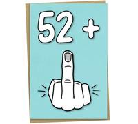 Biglietto di compleanno per 53° compleanno, 52 + 1, divertente biglietto di compleanno per donne o uomini di 53 anni, 12 x 17 cm