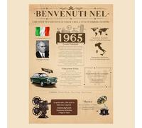 Biglietto di Compleanno per 60 Anni, Born in 1965 Il 60°Giornale Compleanno Biglietto - [A4 Senza Cornice] - Regalo Di Compleanno Vintage per Uomo e Donna - Idee Regali Compleanno Originali