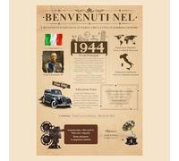 Biglietto di Compleanno per 81 Anni, Born in 1944 Il 81°Giornale Compleanno Biglietto - [A4 Senza Cornice] - Regalo Di Compleanno Vintage per Uomo e Donna - Idee Regali Compleanno Originali