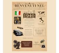Biglietto di Compleanno per 85 Anni, Born in 1940 Il 85°Giornale Compleanno Biglietto - [A4 Senza Cornice] - Regalo Di Compleanno Vintage per Uomo e Donna - Idee Regali Compleanno Originali