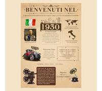 Biglietto di Compleanno per 95 Anni, Born in 1930 Il 95°Giornale Compleanno Biglietto - [A4 Senza Cornice] - Regalo Di Compleanno Vintage per Uomo e Donna - Idee Regali Compleanno Originali