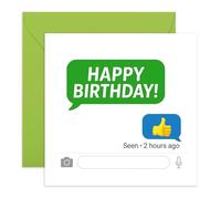 Biglietto di compleanno per adulti - Messaggio di testo Pollice in su - Biglietto divertente per amici, fratelli, colleghi, mamma, papà, genitori, fratello, sorella, mezza età - Scherzi per anziani