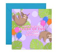 Biglietto di compleanno per bradipo - Biglietti di compleanno per uomo donna - Per lui, i suoi ragazzi e le sue ragazze - Viene fornito con adesivi divertenti - di Central 23