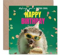 Biglietto di compleanno per la famiglia, torta Spike-tacular, biglietto di auguri per la famiglia da amici colleghi, 145 mm, divertente riccio